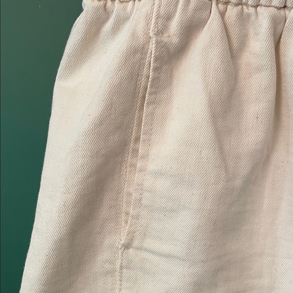 Aerie High Waist Womens L Soft Cream Shorts Wide Waistband Pockets Lightweight - Picture 4 of 8